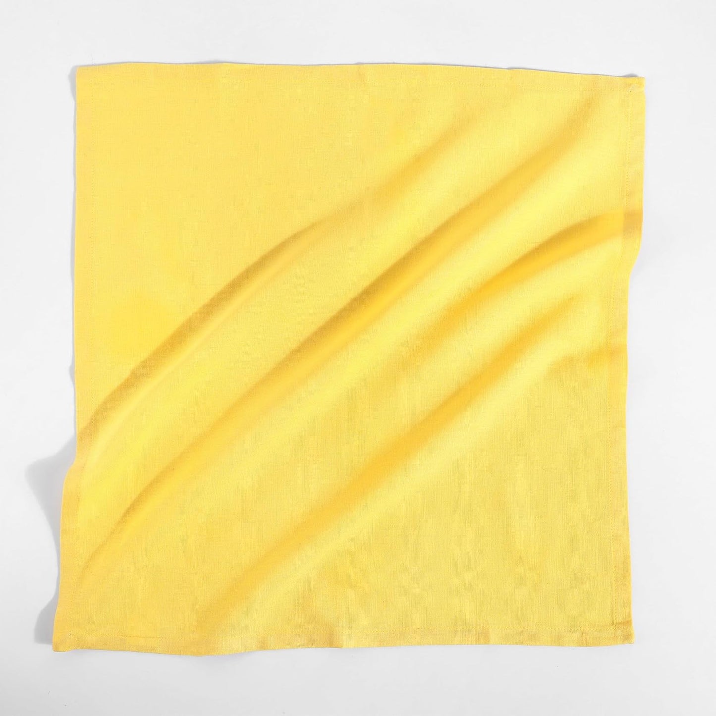 Dinner Cloth Napkin Cotton Linen Blend 12 Pack Natural Premium Quality Mitered Corner Every Day Wedding Christmas Pre Shrunk & Good Absorbency 18x18 inch Yellow