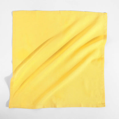 Dinner Cloth Napkin Cotton Linen Blend 12 Pack Natural Premium Quality Mitered Corner Every Day Wedding Christmas Pre Shrunk & Good Absorbency 18x18 inch Yellow