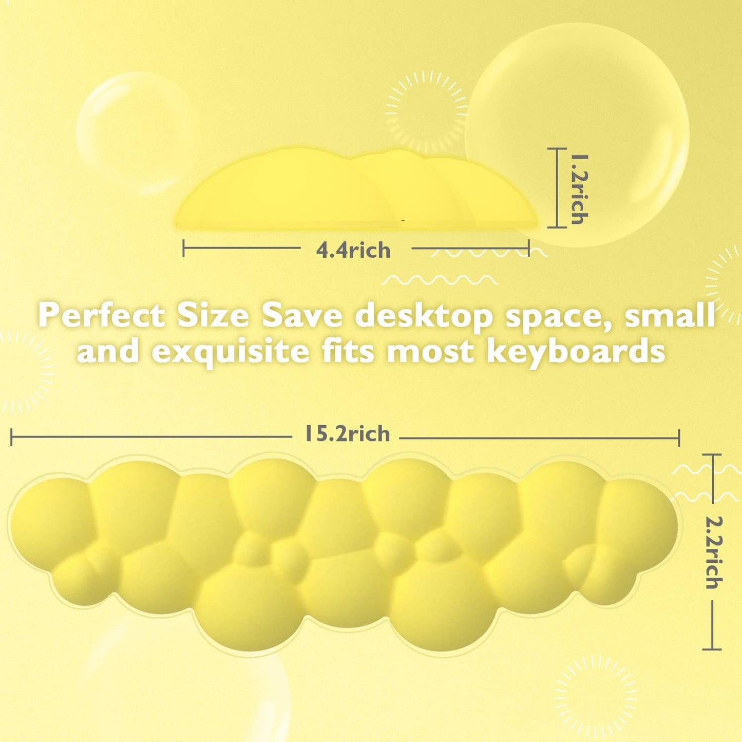 Gaming Keyboard Wrist Rest Pad,Memory Foam Keyboard Palm Rest, Ergonomic Hand Rest,Wrist Rest for Computer Keyboard,Laptop,Mac,Lightweight for Easy Typing Pain Relief (Yellow)