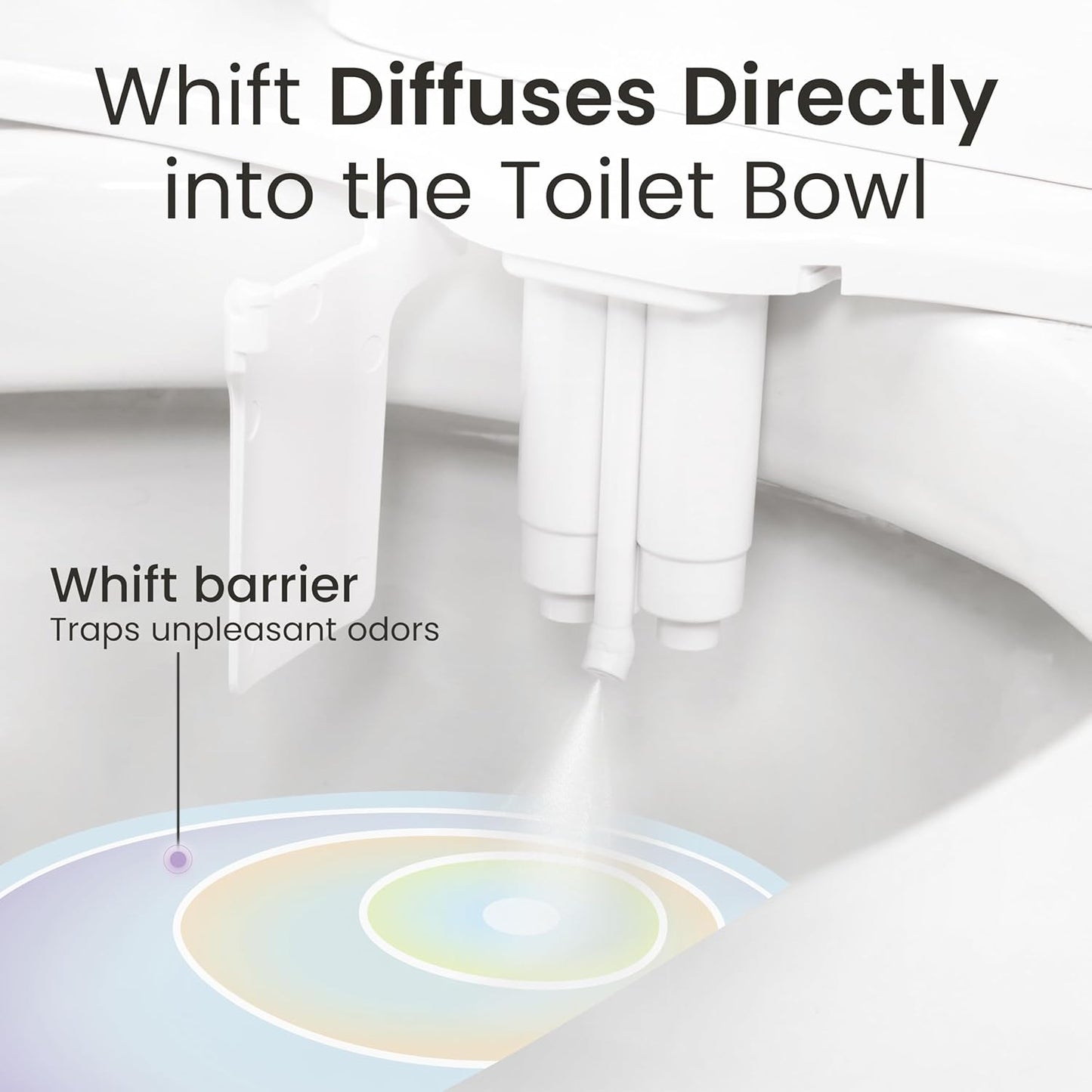 Whift 185 Bidet With Built-In Deodorizing Spray, Non-Electric Cold Water Bidet Attachment For Toilet Seat, Lemon Spray Included, Easy Slide-In Install, Rear & Feminine Wash (Chrome)