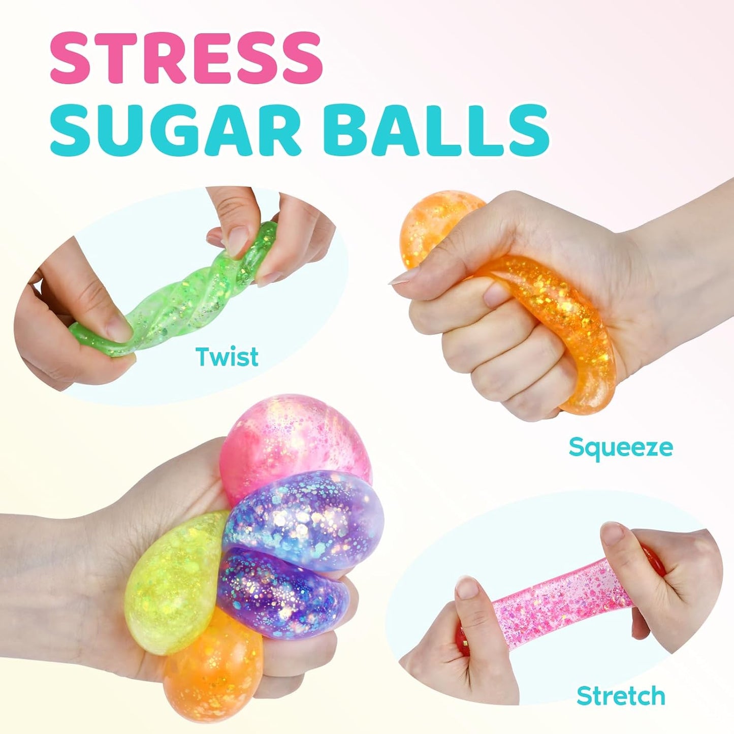 12 Pcak Fidget Stress Balls, Slow Rising Stress Ball for Kids Adults | Hand Therapy Sensory Squishy Ball,Bulk Squishy Squeeze Ball Set and Birthday Party