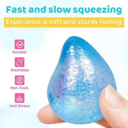 12 Pcak Fidget Stress Balls, Slow Rising Stress Ball for Kids Adults | Hand Therapy Sensory Squishy Ball,Bulk Squishy Squeeze Ball Set and Birthday Party