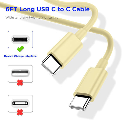 iPhone 17 16 15 Charger Fast Charging,2Pack 20W Apple iPad USB C Wall Chrager Block with 6FT USB C to C Cable for iPhone 17/Pro/Pro Max/17 Air/ 16/16 Pro/16 Pro Max/15/Plus/Pro/Pro Max (Yellow)