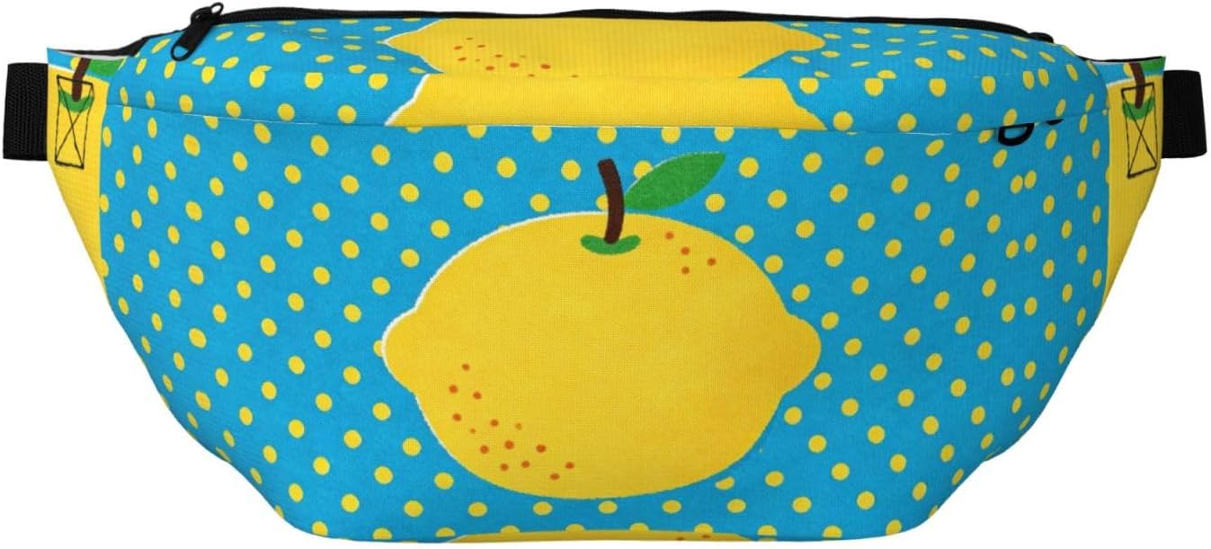 Blue Yellow Dot Running Waist Pack-No-Bounce Phone Holder for Gym, Waterproof Crossbody Fanny Pack with Adjustable Belt