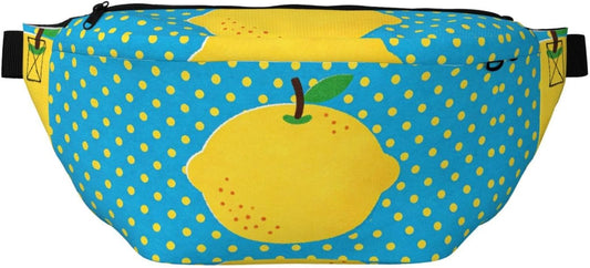 Blue Yellow Dot Running Waist Pack-No-Bounce Phone Holder for Gym, Waterproof Crossbody Fanny Pack with Adjustable Belt