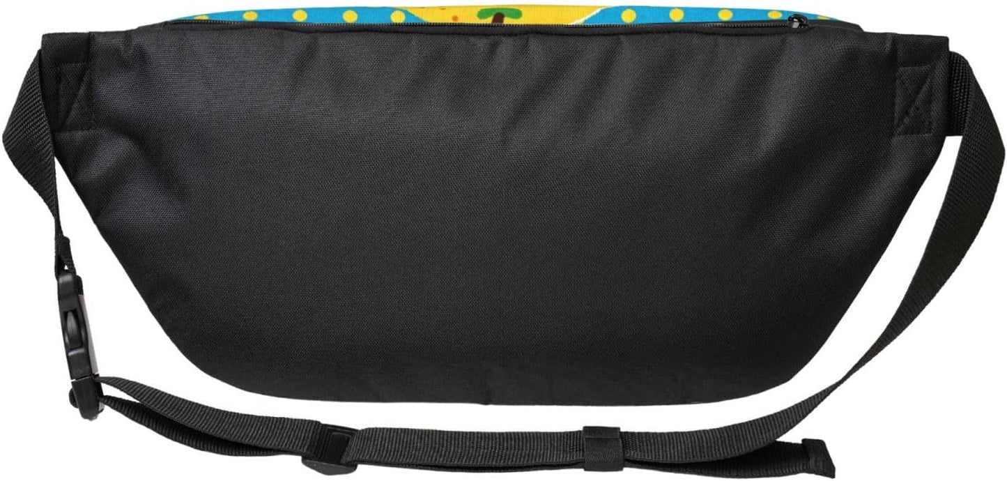 Blue Yellow Dot Running Waist Pack-No-Bounce Phone Holder for Gym, Waterproof Crossbody Fanny Pack with Adjustable Belt