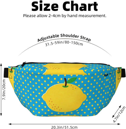 Blue Yellow Dot Running Waist Pack-No-Bounce Phone Holder for Gym, Waterproof Crossbody Fanny Pack with Adjustable Belt
