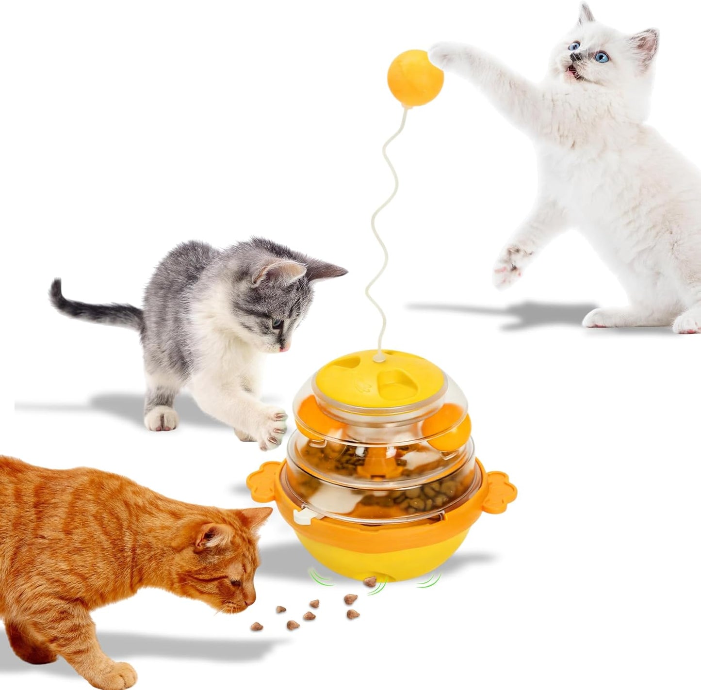 Interactive Cat Toys for Indoor Cats Tumbler Toy with Tracking Balls Slow Food Dispenser Feeding Pet, Fun & Engaging Cat Toys Exercise, Durable & Safe