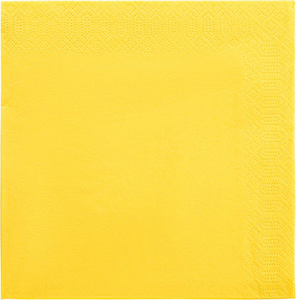 Yellow 3-Ply Disposable Lunch Napkins, 125 Count – Paper Cocktail & Party Napkins for Weddings, Birthdays, Bars & Events, EU Made