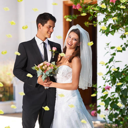1500PCS Yellow Rose Petals Silk Rose Petals for Romantic Night for Her Set Valentine,Wedding,Party,Proposal Anniversary Decorations