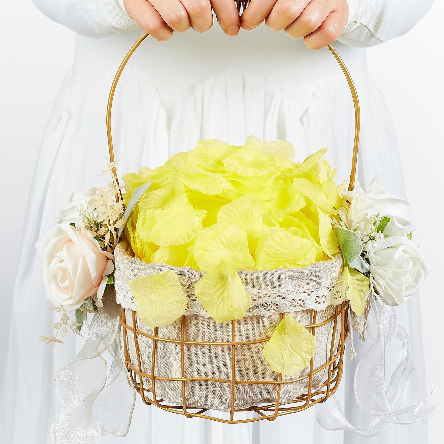 1500PCS Yellow Rose Petals Silk Rose Petals for Romantic Night for Her Set Valentine,Wedding,Party,Proposal Anniversary Decorations