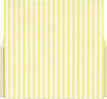100 Pcs Yellow & White Stripe Cocktail Beverage Napkins Disposable Paper Thin Striped Dessert Napkin for Birthday Baby Shower Party Supplies Decor