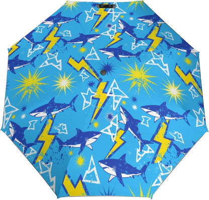 Automatic Compact Travel Umbrella Windproof Waterproof UV Protection Folding Umbrella With Printed Sleeve