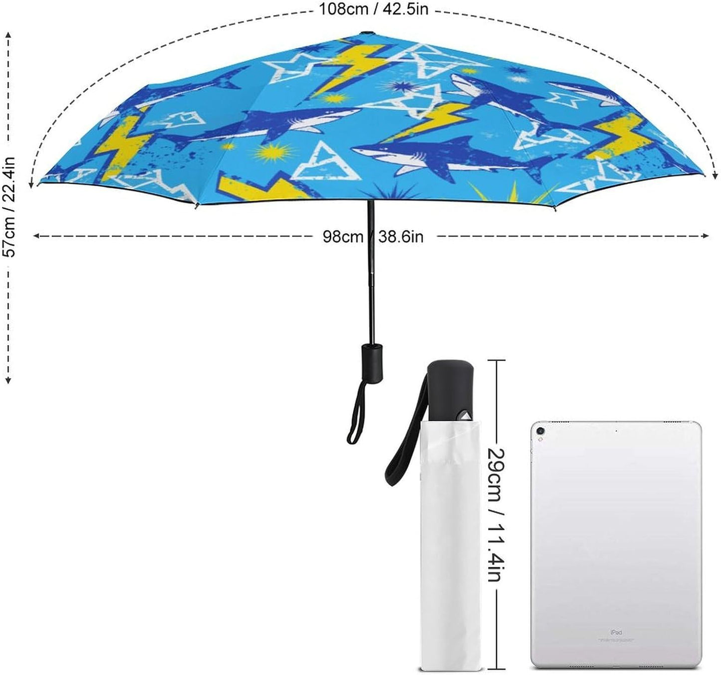 Automatic Compact Travel Umbrella Windproof Waterproof UV Protection Folding Umbrella With Printed Sleeve