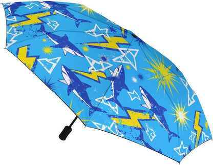 Automatic Compact Travel Umbrella Windproof Waterproof UV Protection Folding Umbrella With Printed Sleeve