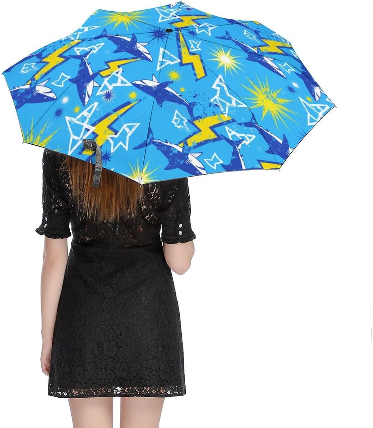 Automatic Compact Travel Umbrella Windproof Waterproof UV Protection Folding Umbrella With Printed Sleeve