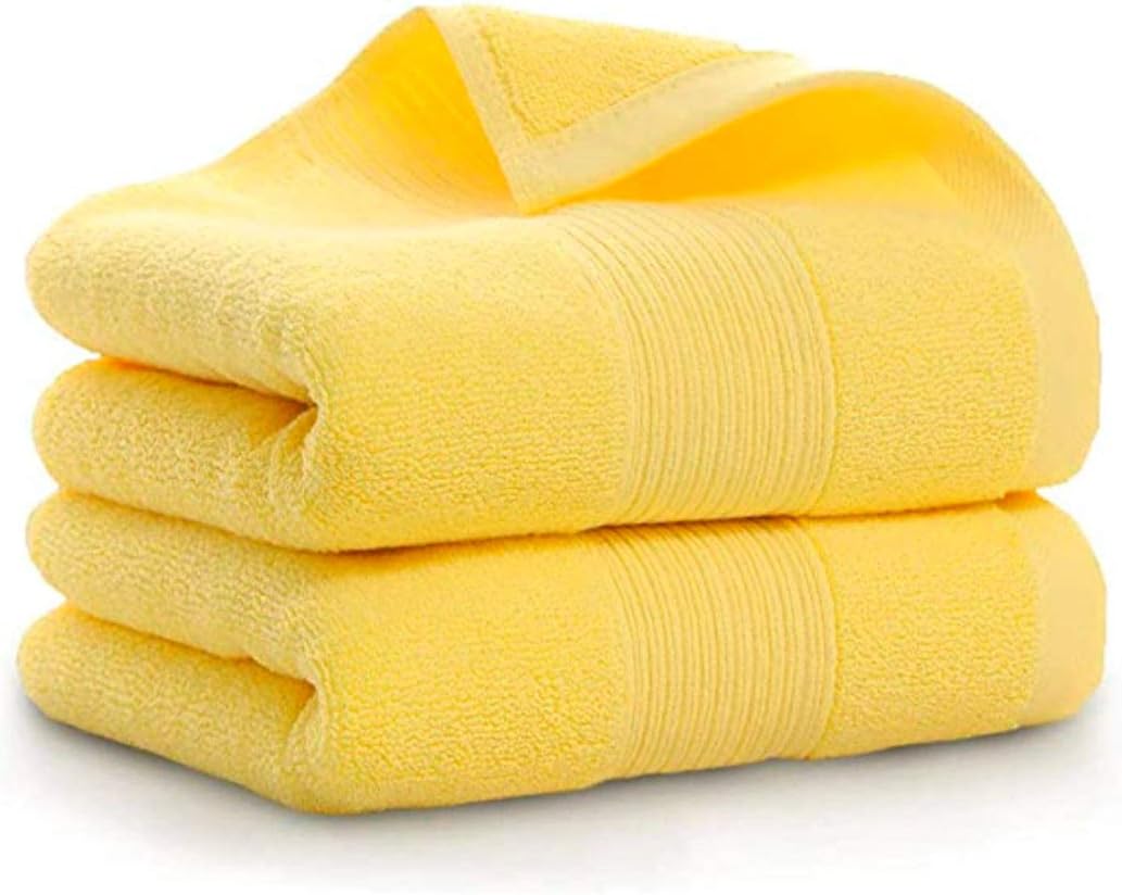Bathroom Hand Towels 2 Set, Cotton Hand Towel for Bath, Hand, Face, Kitchen, Super Soft, Highly Absorbent, Machine Washable, Size 14" x 30" (Yellow)…