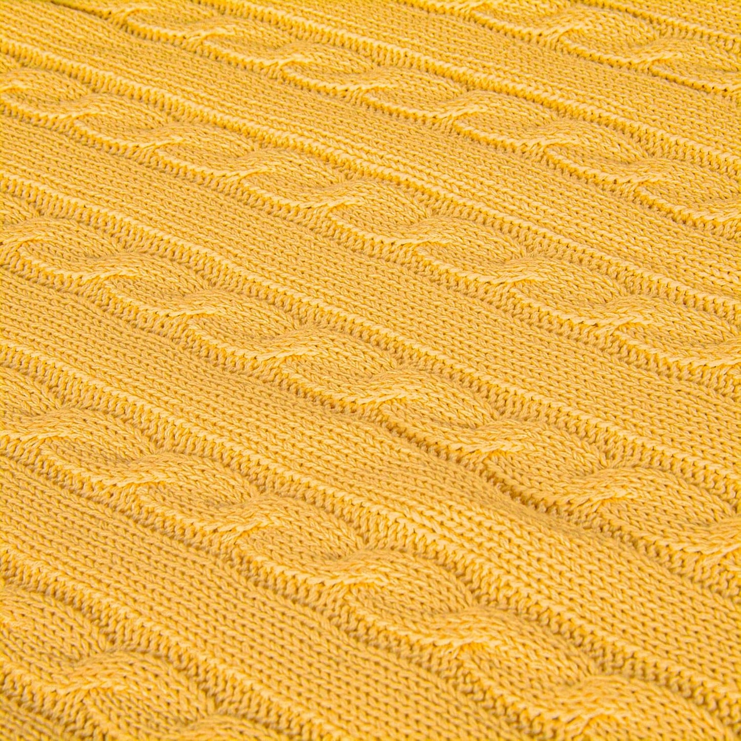 Cotton Cable Knit Toddler Blanket, Breathable and Super Soft 30x40 Baby Blanket for Crib, Stroller, Nursery, Travel, Yellow