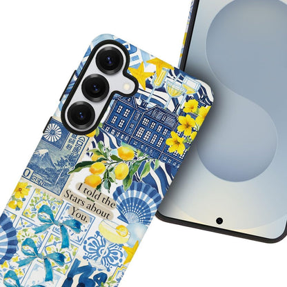 Compatible with Samsung Galaxy S25,Frosted PC Anti-Scratch Shockproof Case - Lemon Aesthetic Summer Pattern