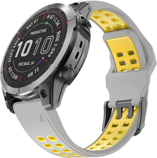 Compatible with Garmin Fenix 7/Fenix 6/Fenix 5 Watch Band | 22mm Easy-fit Sport Silicone Strap for Garmin Fenix 5/Fenix 5 Plus/Fenix 6/Fenix 6 Pro/Fenix 7/Fenix 7 Pro Smartwatch
