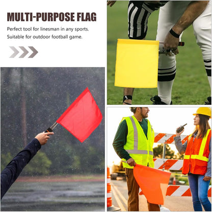 3pcs Referee Stainless Steel Hand Flags Field Official Sports Training Flag for Soccer Volleyball Football Track Red Green Yellow