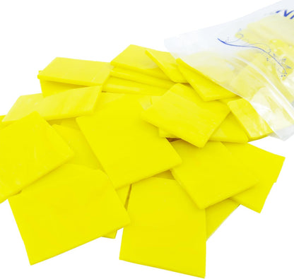 Square Stained Glass Scraps, Mosaic Glass Pieces,Mosaic Crafts Supplies,Mosaic Tiles for Crafts,Photo Frames,Vase Filler, Aquarium Decor,4x5cm,0.9LB (Yellow)