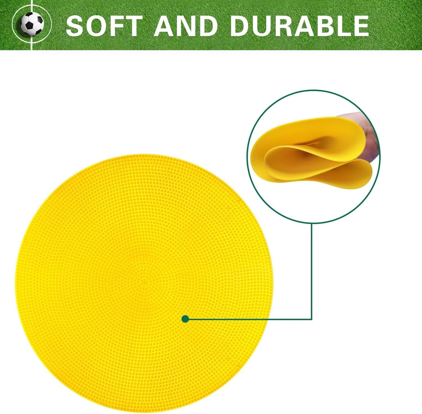 Poly Spot Markers 4inch/9 inch Non-Slip Rubber Agility Markers | Flat Field Cones Floor Dots Football Soccer Basketball Training Markers School Activities Exercise Drills Social Distancing