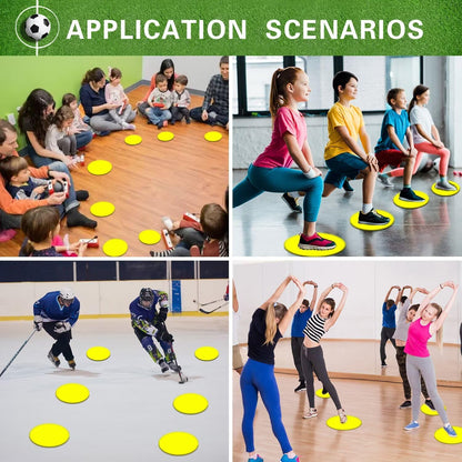 Poly Spot Markers 4inch/9 inch Non-Slip Rubber Agility Markers | Flat Field Cones Floor Dots Football Soccer Basketball Training Markers School Activities Exercise Drills Social Distancing