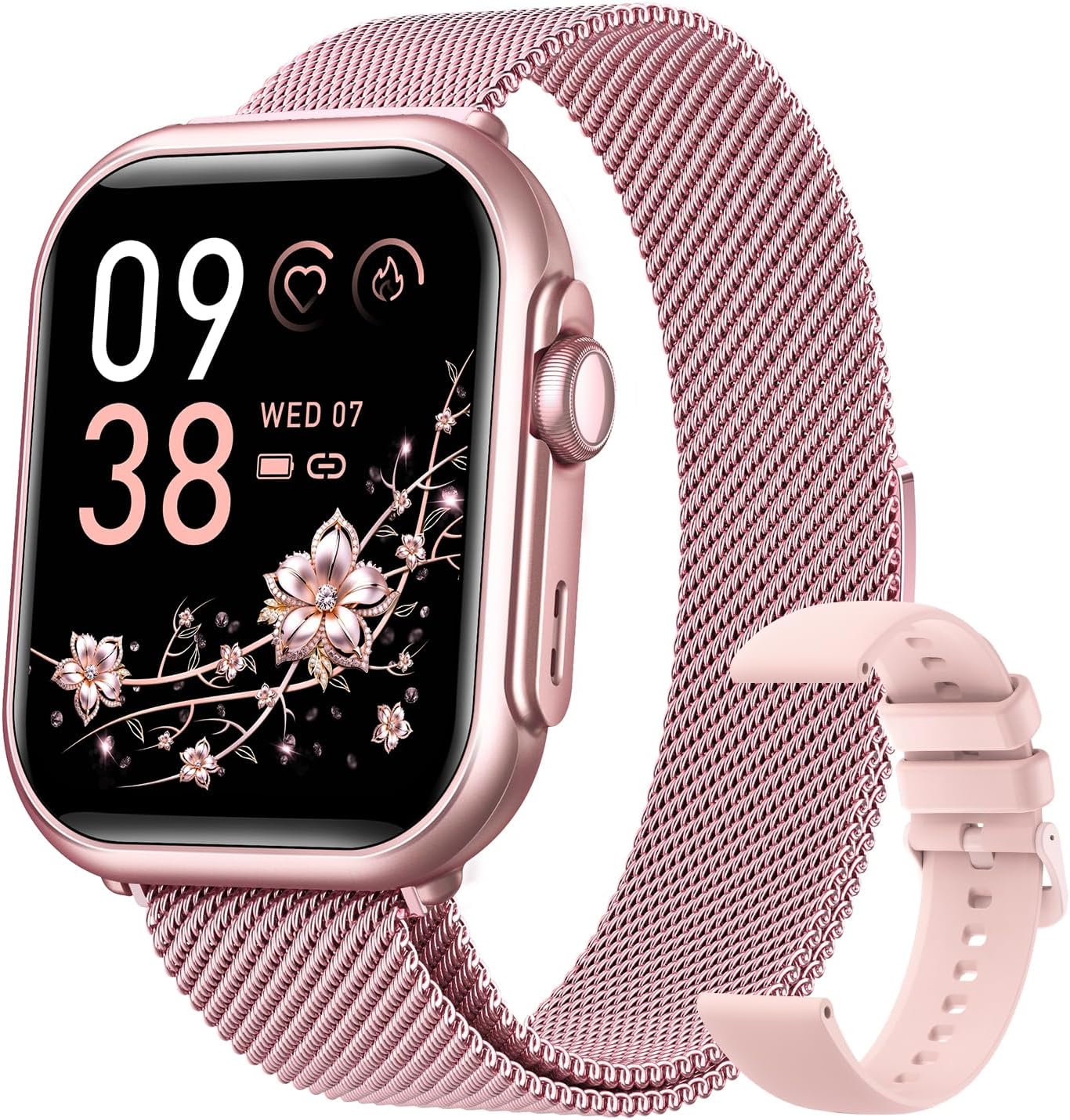 1.83" Smart Watches for Women (Android/iPhone), with 1000mAh Battery, 5ATM | 110+ Sports Modes, Messages and App Notifications, Health Monitoring(Blood Pressure, 24/7 Heart Rate, SpO2, Sleep), Pink