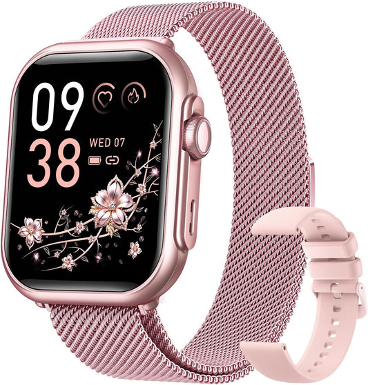 1.83" Smart Watches for Women (Android/iPhone), with 1000mAh Battery, 5ATM | 110+ Sports Modes, Messages and App Notifications, Health Monitoring(Blood Pressure, 24/7 Heart Rate, SpO2, Sleep), Pink
