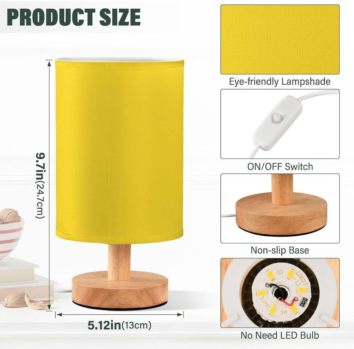 Illuminating Yellow Bedroom Nightstand Lamps Nursery Night Light for Bathroom Lamp for Study Desk Modern lamparas para buros de