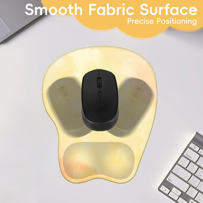 Mouse Pad with Wrist Rest Ergonomic Mouse Pad with Comfortable M-Shape Pain Relief Wrist Support Non-Slip PU Base Mousepad for Laptop, Office & Home (Lemon Yellow)