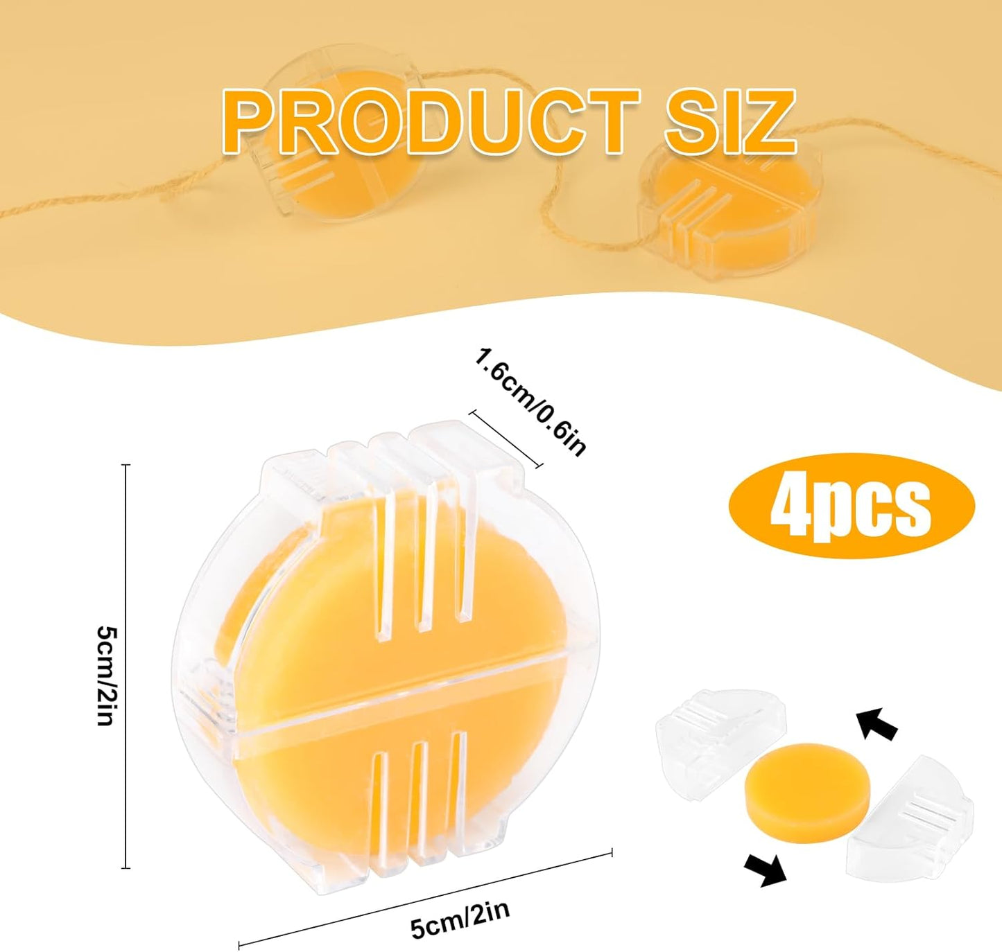 4Pcs Beeswax Thread Conditioner,Thread Wax for Sewing Thread,Thread Conditioner Beeswax for Quilting Sewing Strengthening Line Embroidery Wax for Thread(Yellow)