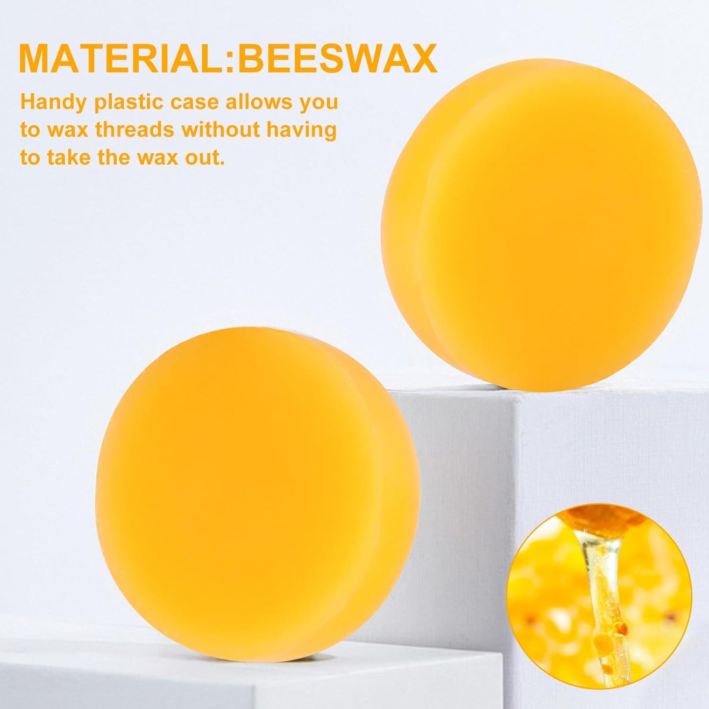 4Pcs Beeswax Thread Conditioner,Thread Wax for Sewing Thread,Thread Conditioner Beeswax for Quilting Sewing Strengthening Line Embroidery Wax for Thread(Yellow)