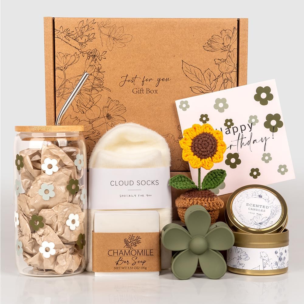 Birthday Gifts for Women, Self Care Gifts Baskets Care Package for Women, Happy Birthday Gifts for Teen Girls, Her, Mom, Sister, Best Friend, Wife, Girlfriend, Coworker