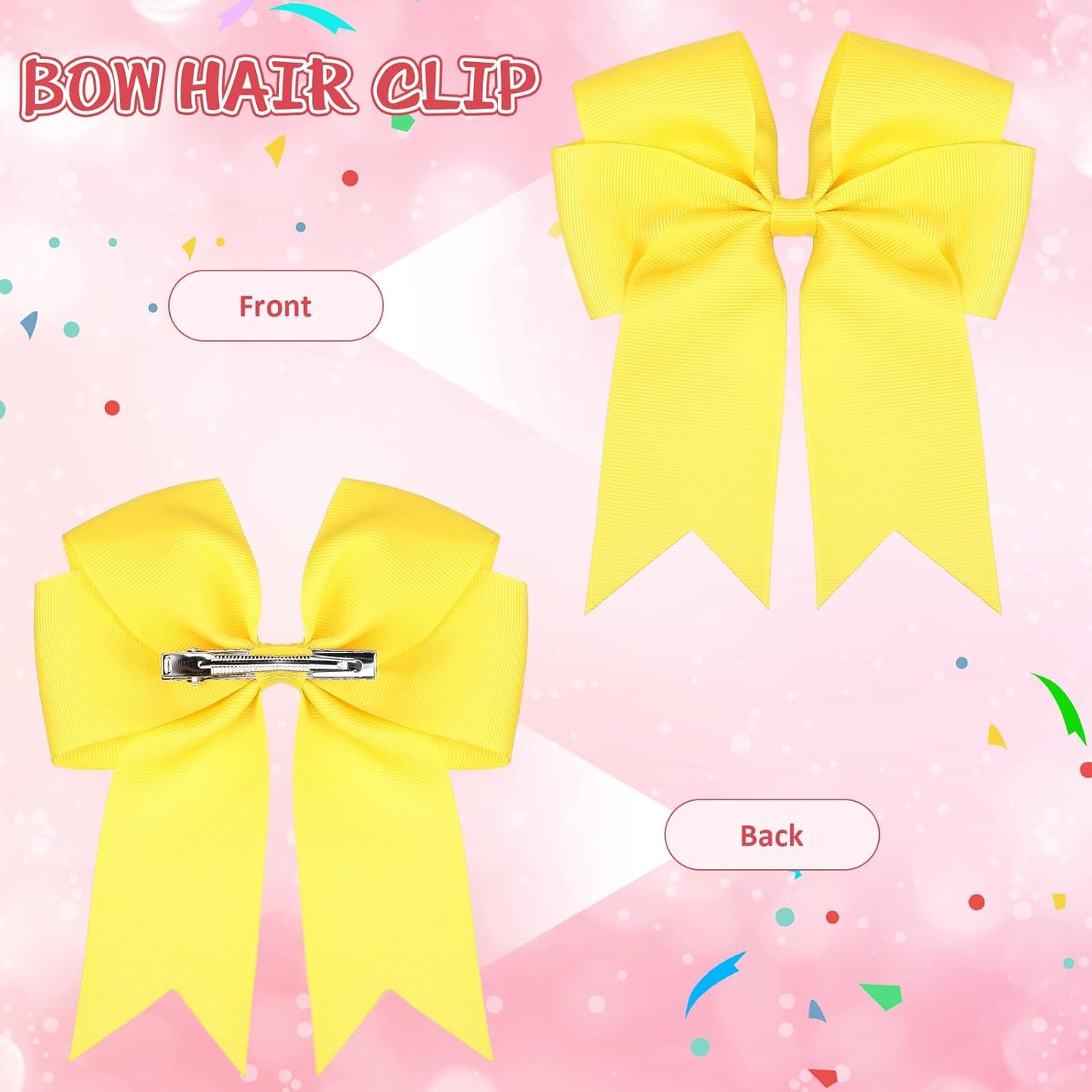 4 Pcs 10" Cheerleading Pom Poms Large Cheerleader Hair Bow for Girl Set Cheer Pompoms Cheerleading Accessories for Dance Sports Events Party Basketball Football Team