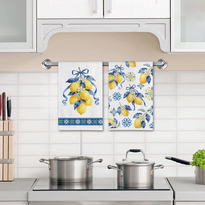Lemon Kitchen Decor, Lemon Towel Gifts for Women for Bathroom Home | Set of 2, Hand Dish Towels, Funny, Cute, Summer, Spring, Housewarming Decoration Decor, Gifts for Lady