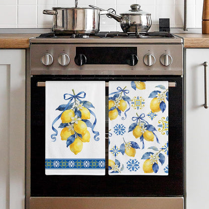 Lemon Kitchen Decor, Lemon Towel Gifts for Women for Bathroom Home | Set of 2, Hand Dish Towels, Funny, Cute, Summer, Spring, Housewarming Decoration Decor, Gifts for Lady