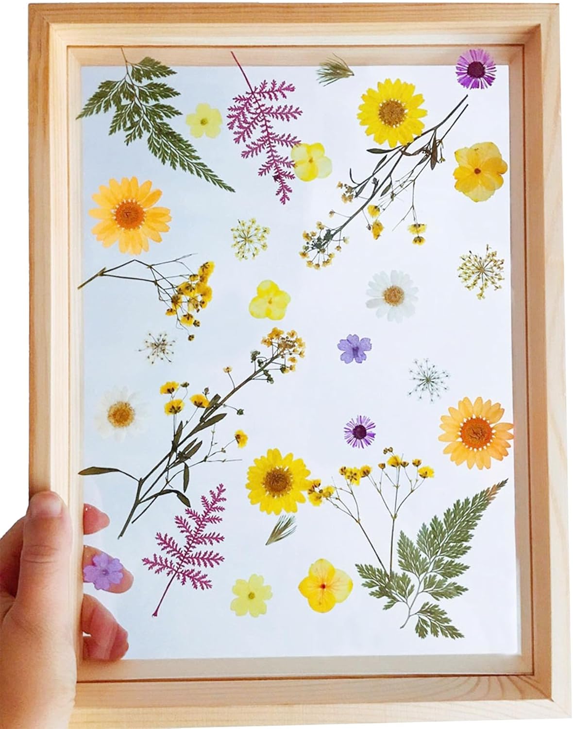 4 Pack Dried Flowers for Resin Molds, 137 Pcs Real Natural Dried Pressed Flowers, Yellow Natural Dried Pressed Leaves for Pressed Leaf Art Craft DIY Embellishment Decorations