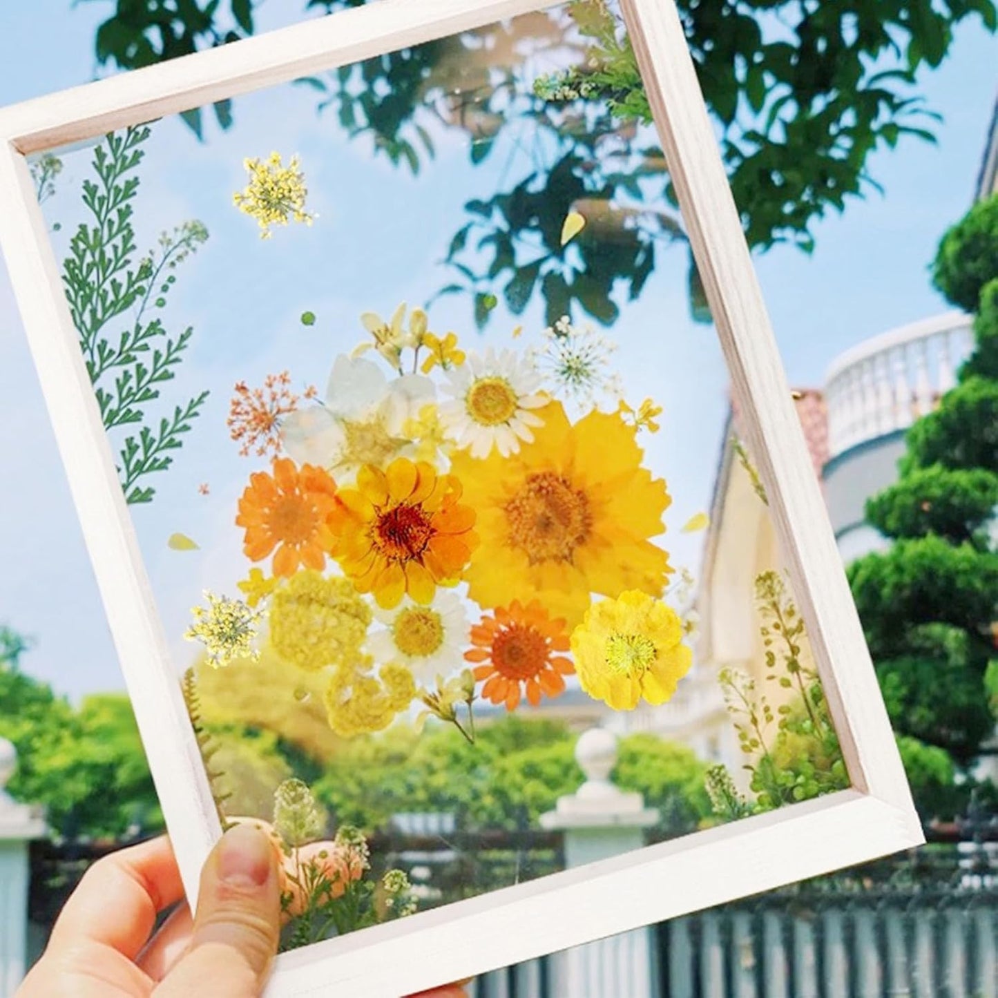 4 Pack Dried Flowers for Resin Molds, 137 Pcs Real Natural Dried Pressed Flowers, Yellow Natural Dried Pressed Leaves for Pressed Leaf Art Craft DIY Embellishment Decorations