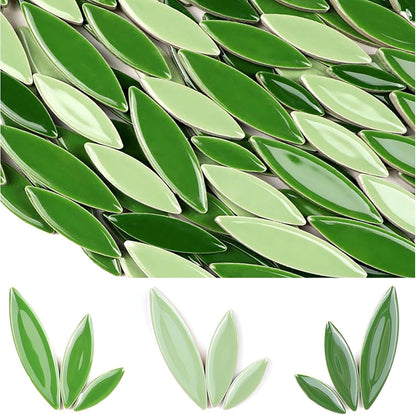 200g Ceramic Mosaic DIY Set Colorful Petal Ceramics Leafy Vein Mosaic Tiles Craft Materials Mosaic Art Materials - Red-Yellow Mix