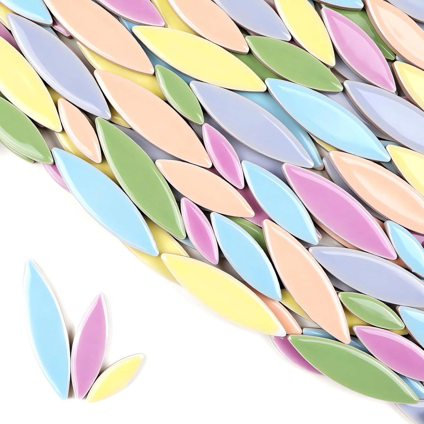 200g Ceramic Mosaic DIY Set Colorful Petal Ceramics Leafy Vein Mosaic Tiles Craft Materials Mosaic Art Materials - Red-Yellow Mix