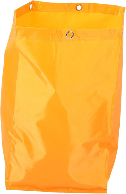 High Capacity Janitorial Cart Cleaning Bag Yellow Fabric Replacement for Housekeeping Caddy with Sturdy Material Suitable for Commercial Janitorial Supply