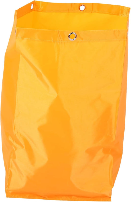 High Capacity Janitorial Cart Cleaning Bag Yellow Fabric Replacement for Housekeeping Caddy with Sturdy Material Suitable for Commercial Janitorial Supply
