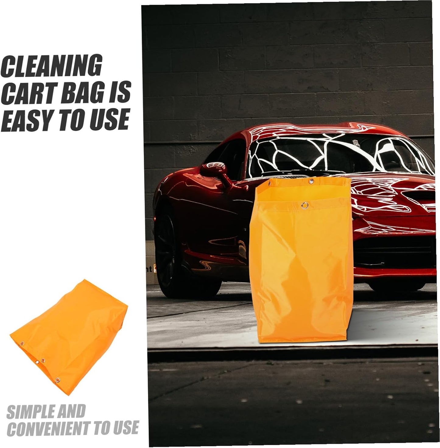 High Capacity Janitorial Cart Cleaning Bag Yellow Fabric Replacement for Housekeeping Caddy with Sturdy Material Suitable for Commercial Janitorial Supply