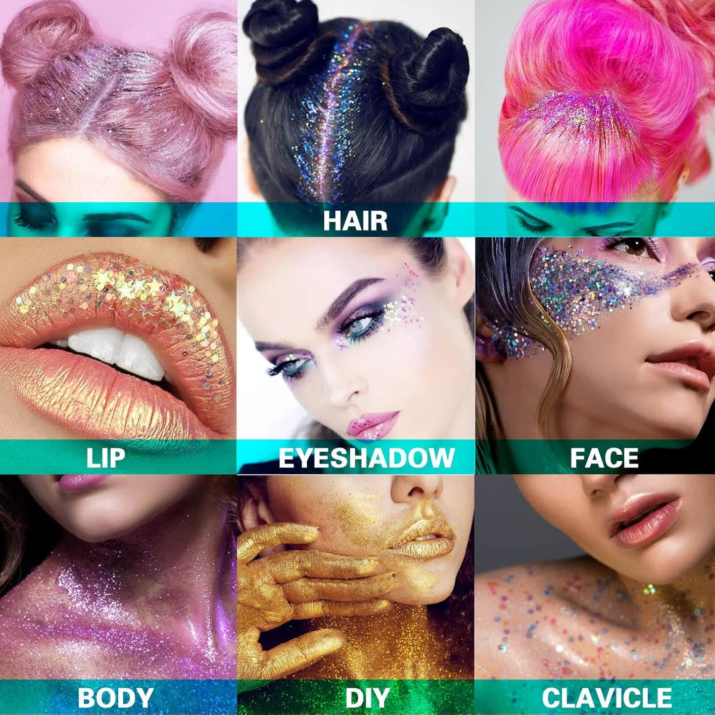 Gold Body Glitter,Yellow Face Glitter,Music Festival Singer Concert Outfits for Women,Holographic Hair Glitter Kids Makeup,Self-Adhesive Sparkle Face Body Glitter,Mardi Gras Accessories