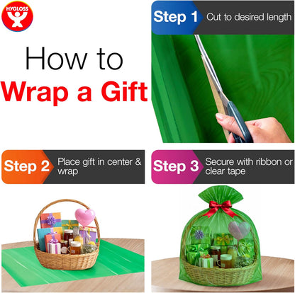 Hygloss Products Roll Cellophane Wrap for Crafts, Gifts, and Baskets 20 Inch x 12.5 Feet, Yellow