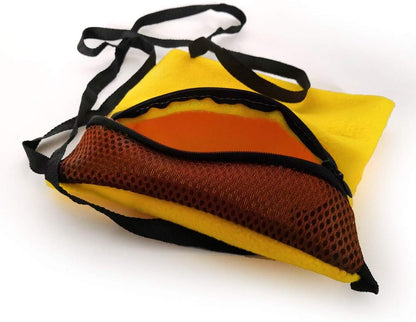 2-Pack Sugar Glider Pouch & Hamster Leash, Adjustable Rat/Bearded Dragon Carrier Bonding Bag—Portable Dwarf Hamster Travel Cage Accessories（Pink & Yellow）