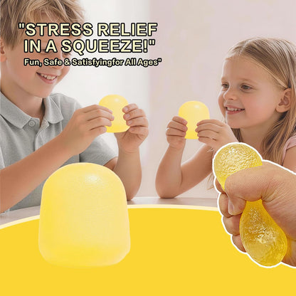 Soft Silicone Squishy Ball – Slow Rising Gumdrop Squeeze Toy for Kids Ages 3+ & Adults, Sensory Desk Toy for Home, Office & Everyday Play (Yellow)