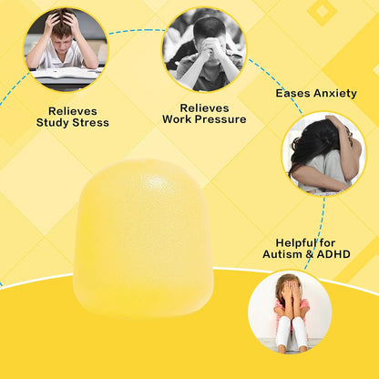 Soft Silicone Squishy Ball – Slow Rising Gumdrop Squeeze Toy for Kids Ages 3+ & Adults, Sensory Desk Toy for Home, Office & Everyday Play (Yellow)